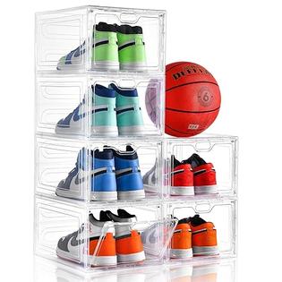 Aliscatre Pack Shoe Storage Box Clear Plastic Stackable, Shoe