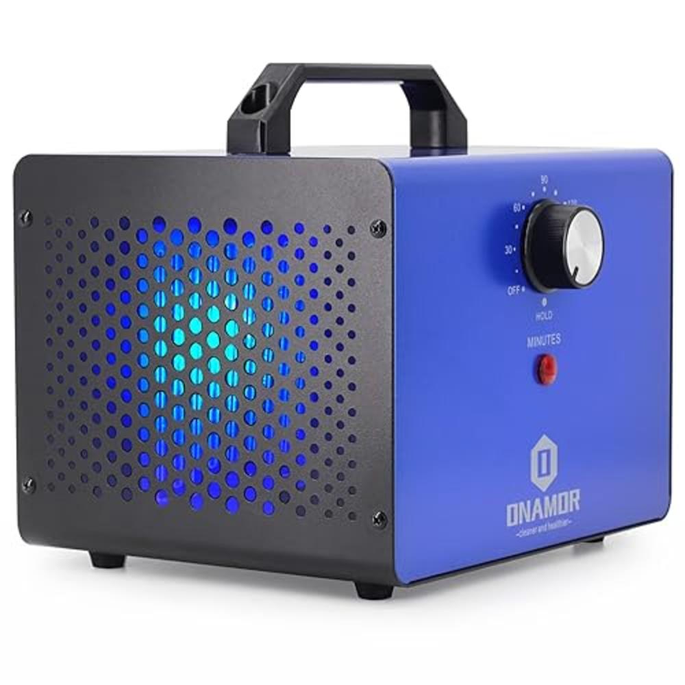 onamor Ozone Generator 22000 mg/h - Ozone Machine Ionizer & O3 Deodorizer for Home, Basement, Smoke, and Pet Room. (Blue)