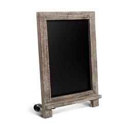 HBCY Creations Rustic Wooden Tabletop Chalkboard with Legs/Vintage Wedding Table Sign/Small Kitchen Countertop Memo Board/Antiqu