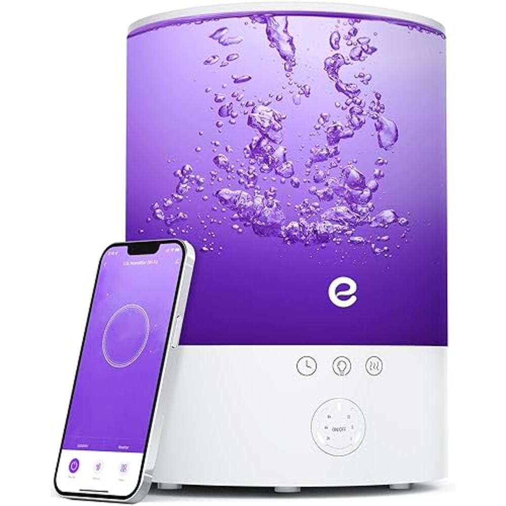 Esemoil Cool Mist Humidifiers for Bedroom Large Room, Esemoil 2.5L Smart WiFi Baby Air Humidifier with Top-Fill & 28dB Quiet, 24H Ultras