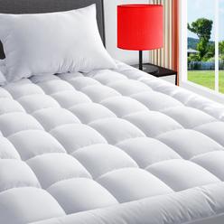 TEXARTIST Twin XL Mattress Pad Cover Quilted Fitted Mattress Protector Cooling Pillow Top Mattress Cover Soft Mattress Topper wi