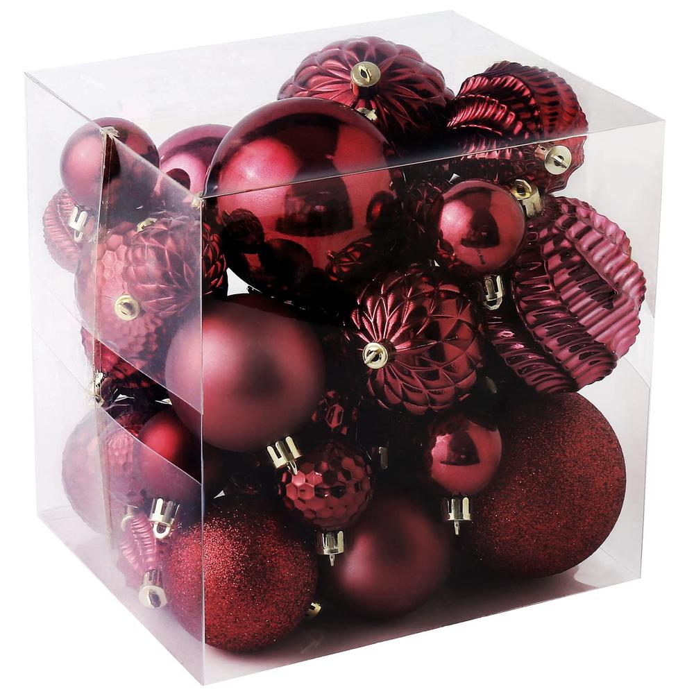 Jorysics Christmas Balls Ornaments -36pcs Shatterproof Christmas Tree Decorations with Hanging Loop for Xmas Tree Wedding Holiday Party H