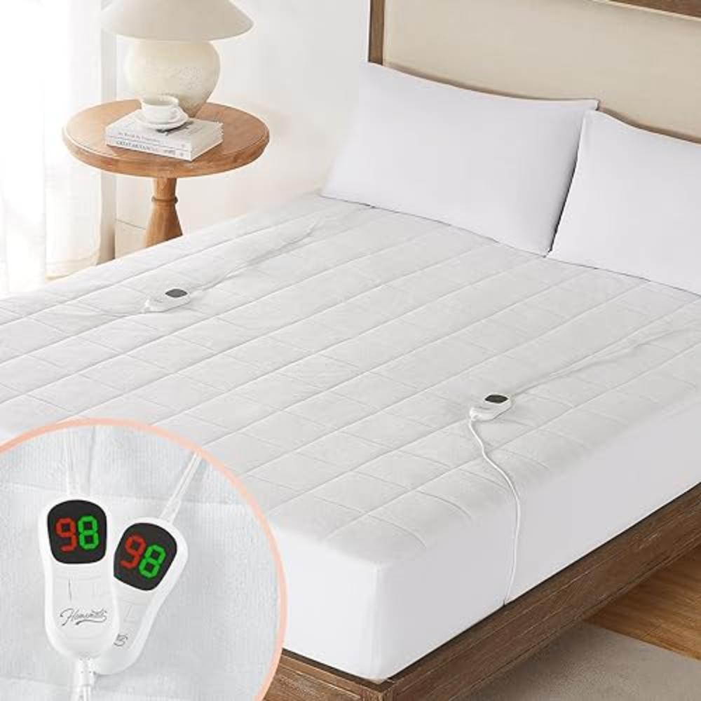 Homemate Heated Mattress Pad King Size for Cold Sleepers, 5 Heated Setting Coral Fleece Electric Mattress Pad King, Bed Warmer w