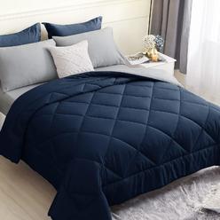 HEVUMYI Queen Comforter Set 7 Pieces, All Season Comforters Queen Size, Hypoallergenic Bed in a Bag Queen with Reversible Comfor