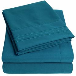 Sweet Home Collection 1500 Supreme Collection Queen Sheet Sets Teal - Luxury Hotel Bed Sheets and Pillowcase Set for Queen Mattress - Extra Soft, Elas