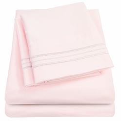 Sweet Home Collection 1500 Supreme Collection King Sheet Sets Pale Pink - Luxury Hotel Bed Sheets and Pillowcase Set for King Mattress - Extra Soft, E