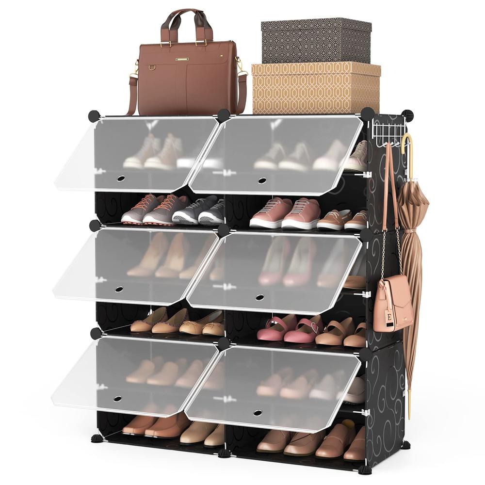 ROJASOP Portable Shoe Rack Organizer 6-Tier Shoe Cabinet 24-Pair shoe ...