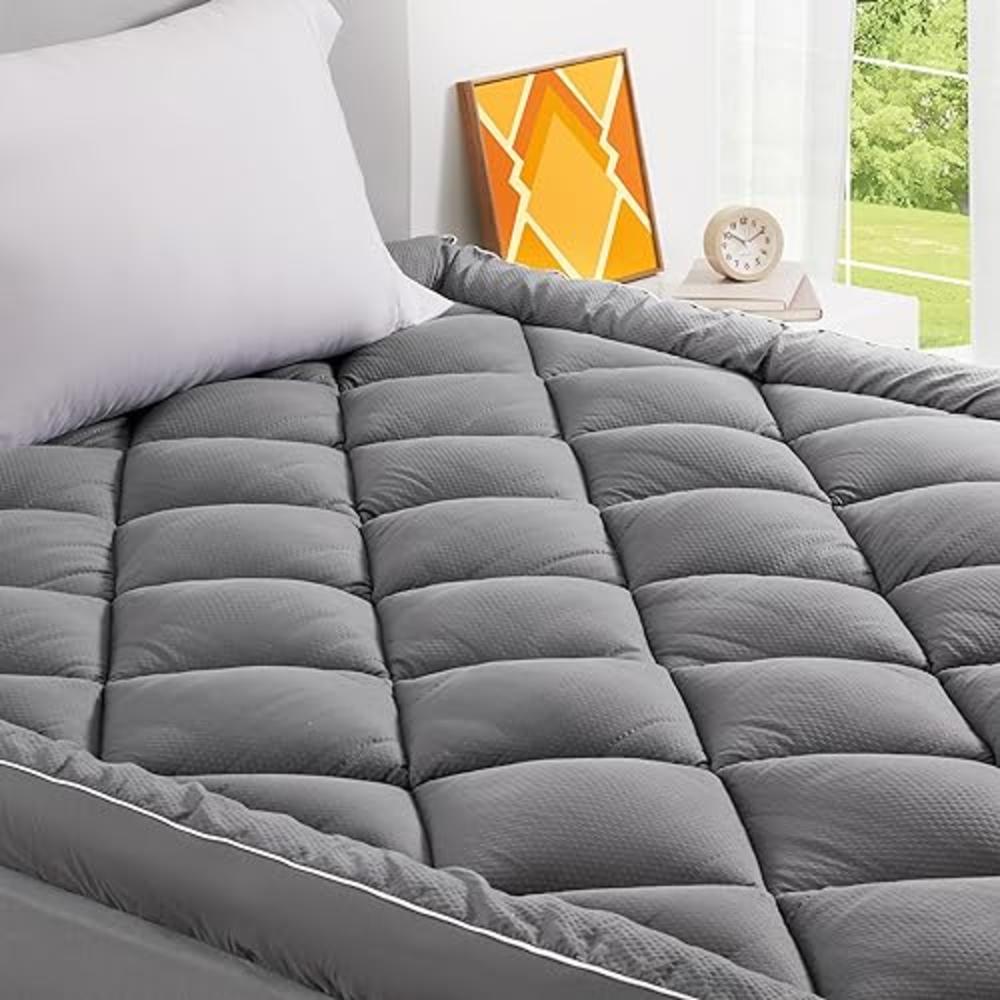 Sleep Zone Extra Thick King Mattress Topper for Back Pain, Plush Breathable Thick Mattress Pad Cover, Down Alternative Soft Bed Topper with