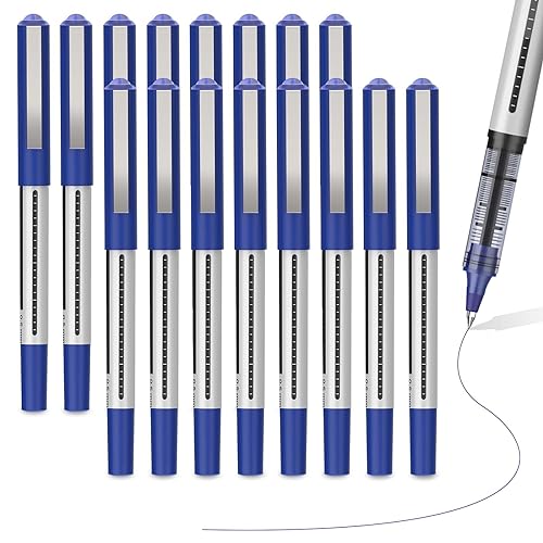 YYSH-21024LS-1601 JOBONUS 16 Pack Fine Point Smooth Writing Pens,  Rollerball Pens 0.5mm Blue Liquid Gel Ink Pens Set for Writing, Taking  Notes, Of