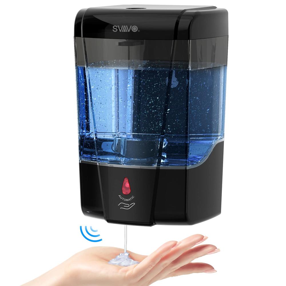 SVAVO Automatic Soap Dispenser Hand Sanitizer Dispenser Wall Mount 600ml/21fl.oz, Touchless Electric Sensor Pump Battery Operate
