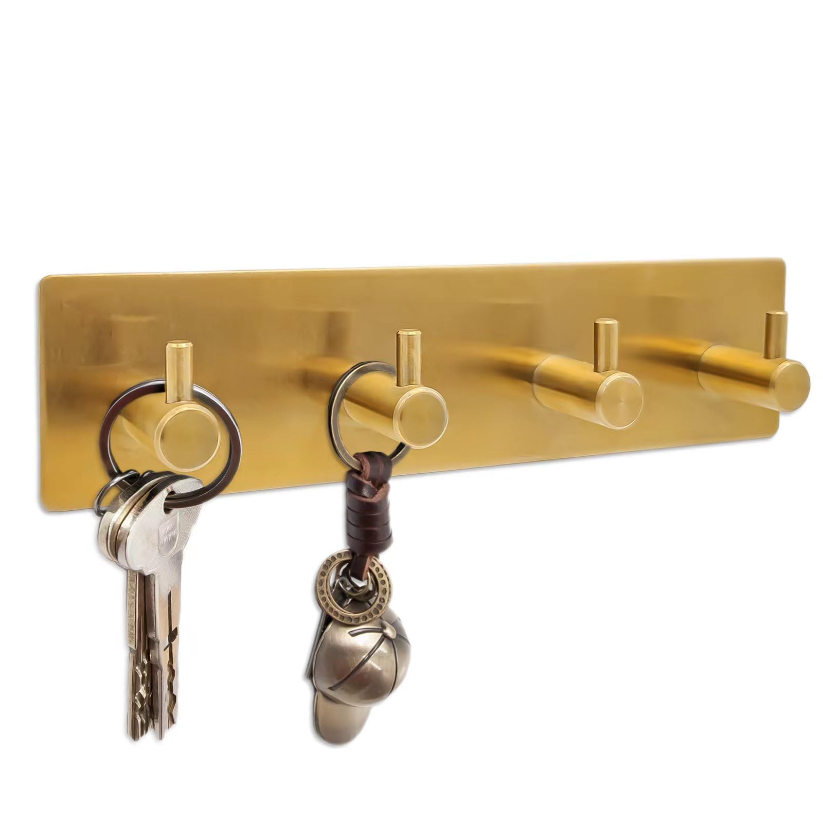 soclim Key Holder for Wall Self Adhesive Key Hook for Wall No Damage Key Rack for Wall with 4 Key Hooks for Keys and Masks, Key 