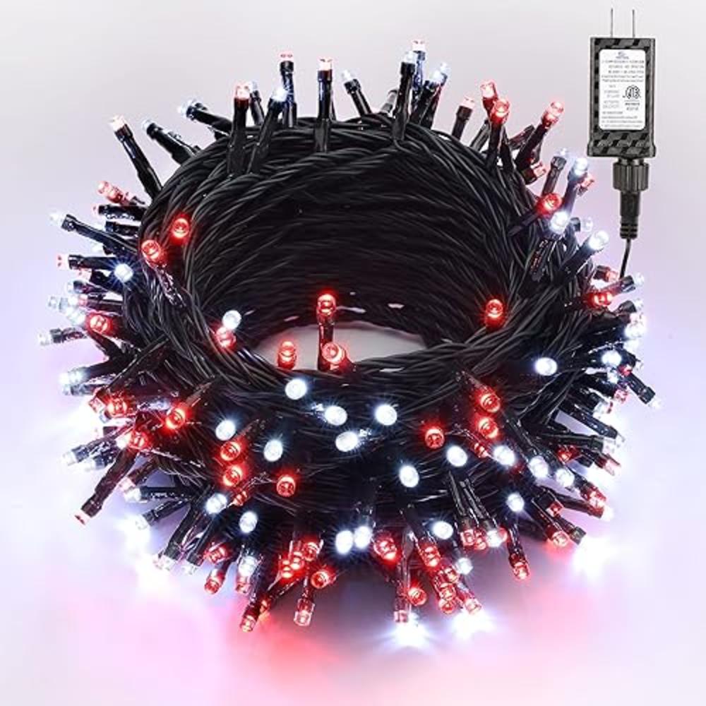 Brizled Red & White Christmas Lights, 78.74ft 240 LED Christmas String Lights Connectable, Outdoor Christmas Tree Lights 8 Modes