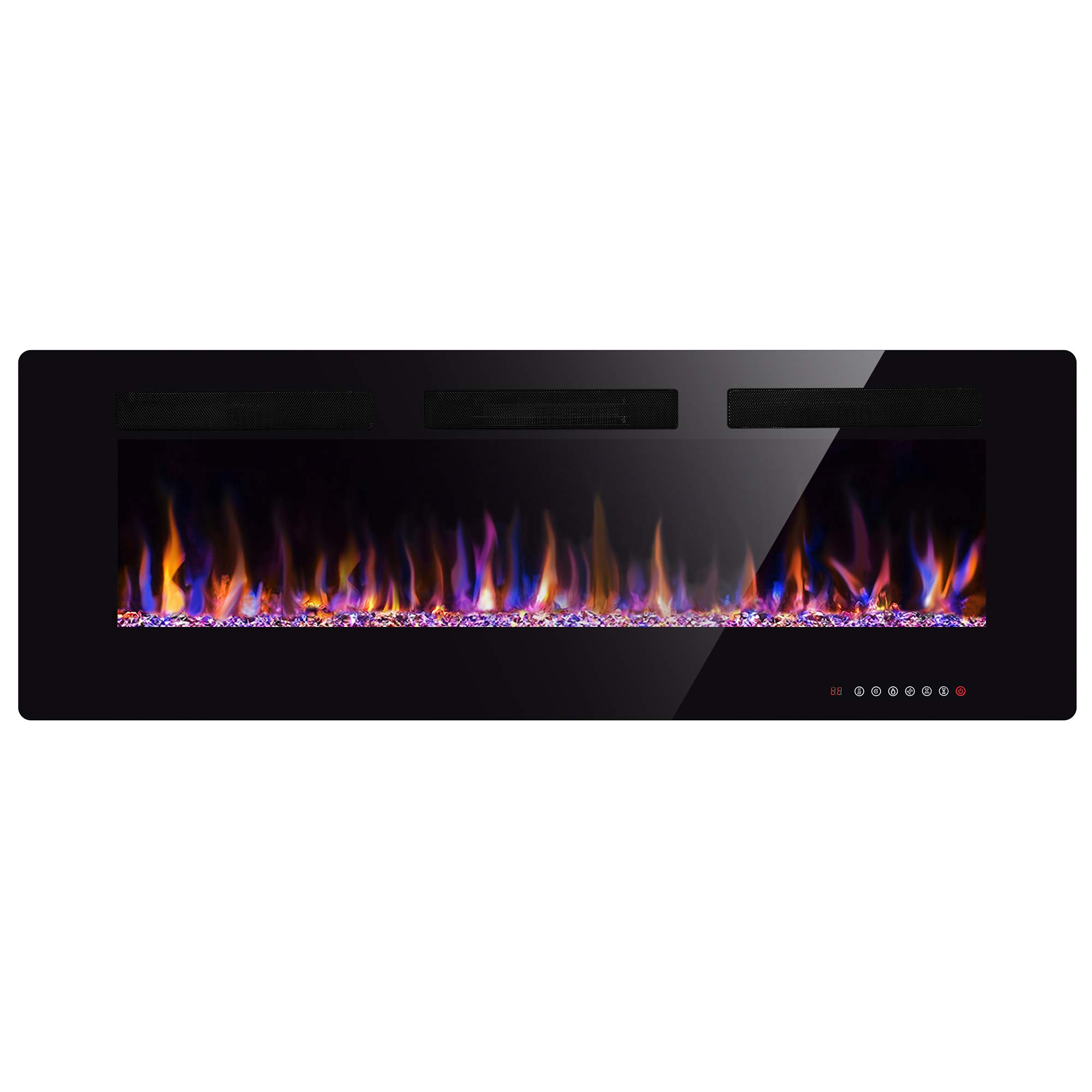 Xbeauty 50" Electric Fireplace in-Wall Recessed and Wall Mounted 1500W Fireplace Heater and Linear Fireplace with Timer/Multicolor Flame