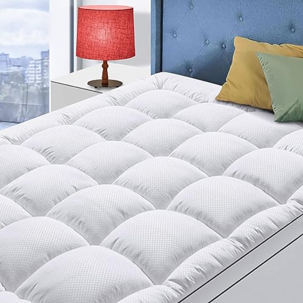 MATBEBY Queen Size Mattress Topper for Back Pain, Cooling Extra Thick Mattress Pad Cover with 8-21 inch Deep Pocket, Plush Pillow Top Ma