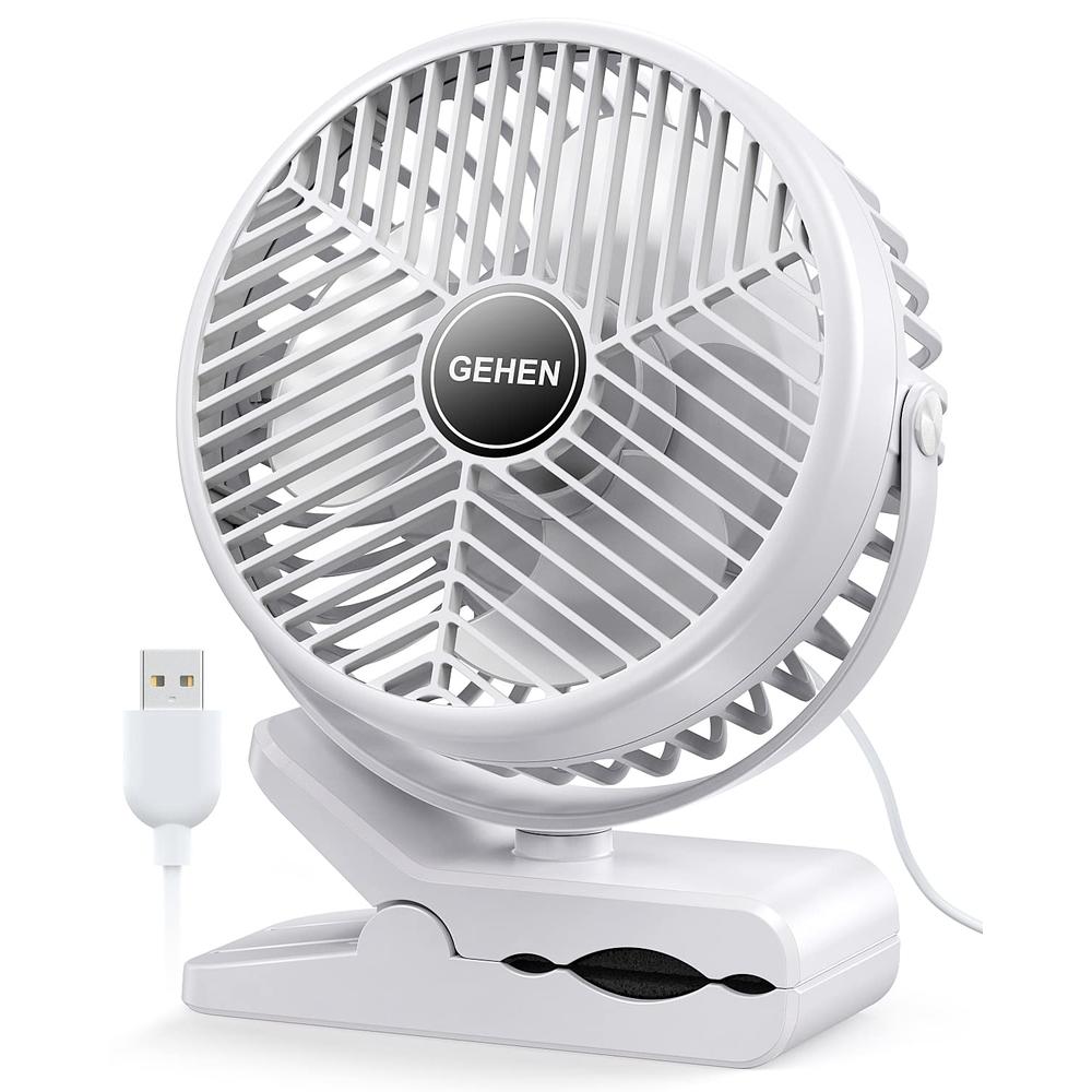 GEHEN 6 INCHES Personal Fan, Bedroom Clip on Fan Ultra Quiet Small Table Fan, Office Desk fan, 3 Speeds Cooling Clip on Fan with