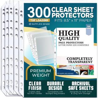 Supplies Sense SP Sheet Protectors for 3 Ring Binder - 300 Premium Clear  Plastic Page Protectors for 3 Ring Binder - Sleeves 8.5 x 11 for Paper 