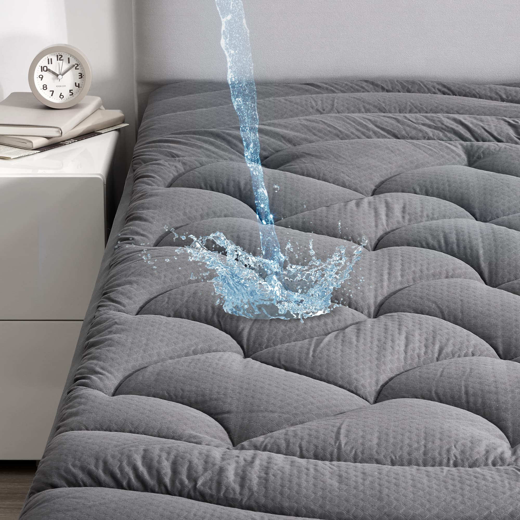 SINWEEK 3-Inch Memory Foam Mattress Topper Full Size – Soft Bed Topper For Back Pain Relief, Grey Cover