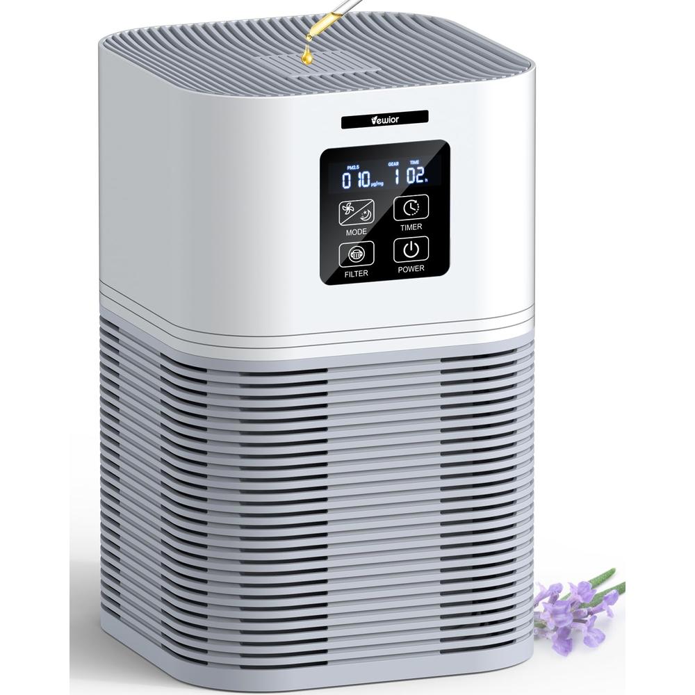 VEWIOR Air Purifiers for Home, HEPA Air Purifiers for Large Room up to 600 sq.ft, H13 True HEPA Air Filter with Fragrance Sponge