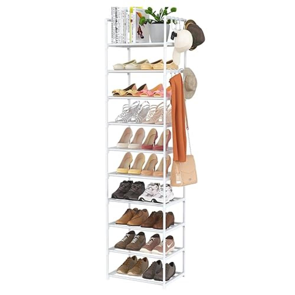 ROJASOP 10 Tiers Metal Shoe Rack Organizer Tall Shoe Racks for Closets ...