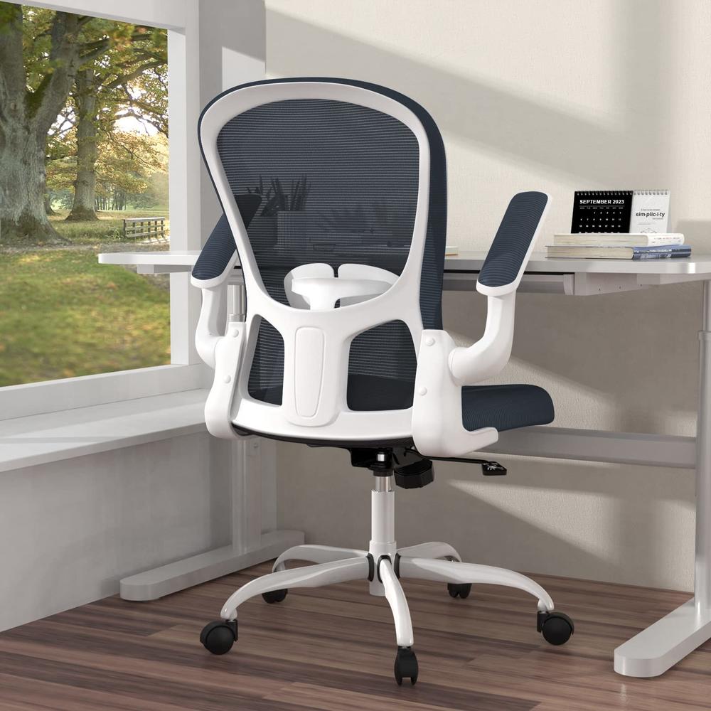 silybon Ergonomic Office Chair, Comfort Swivel Home Office Task Chair, Breathable Mesh Desk Chair, Lumbar Support Computer Chair with Fl