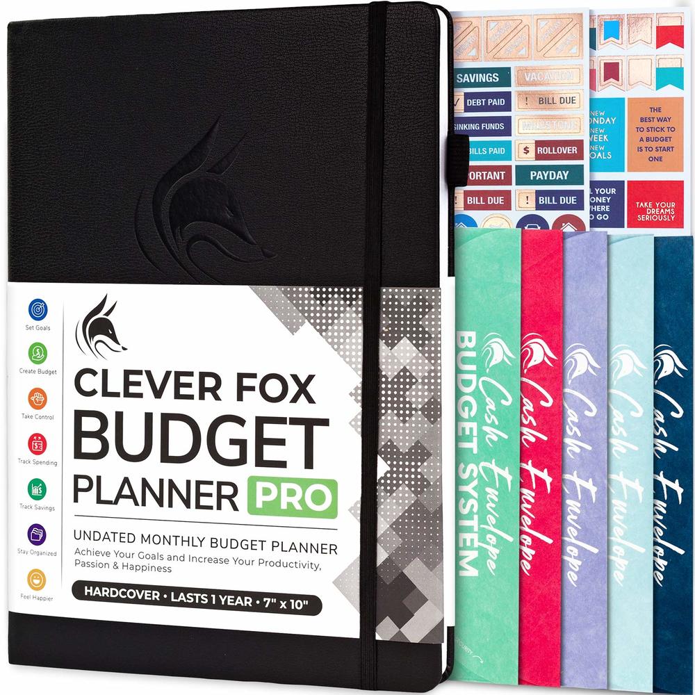 Clever Fox Budget Planner Pro - Financial Organizer + Cash Envelope Budget System. Monthly Finance Journal, Expense Tracker & Pe