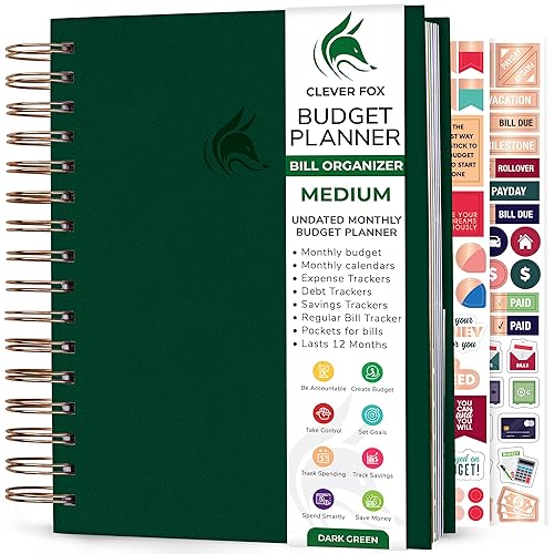 Clever Fox Budget Planner & Monthly Bill Organizer with Pockets. Expense Tracker Notebook, Budgeting Journal and Financial Plann