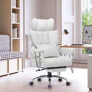 Efomao Office Chair Big High Back Chair PU Leather Computer Chair
