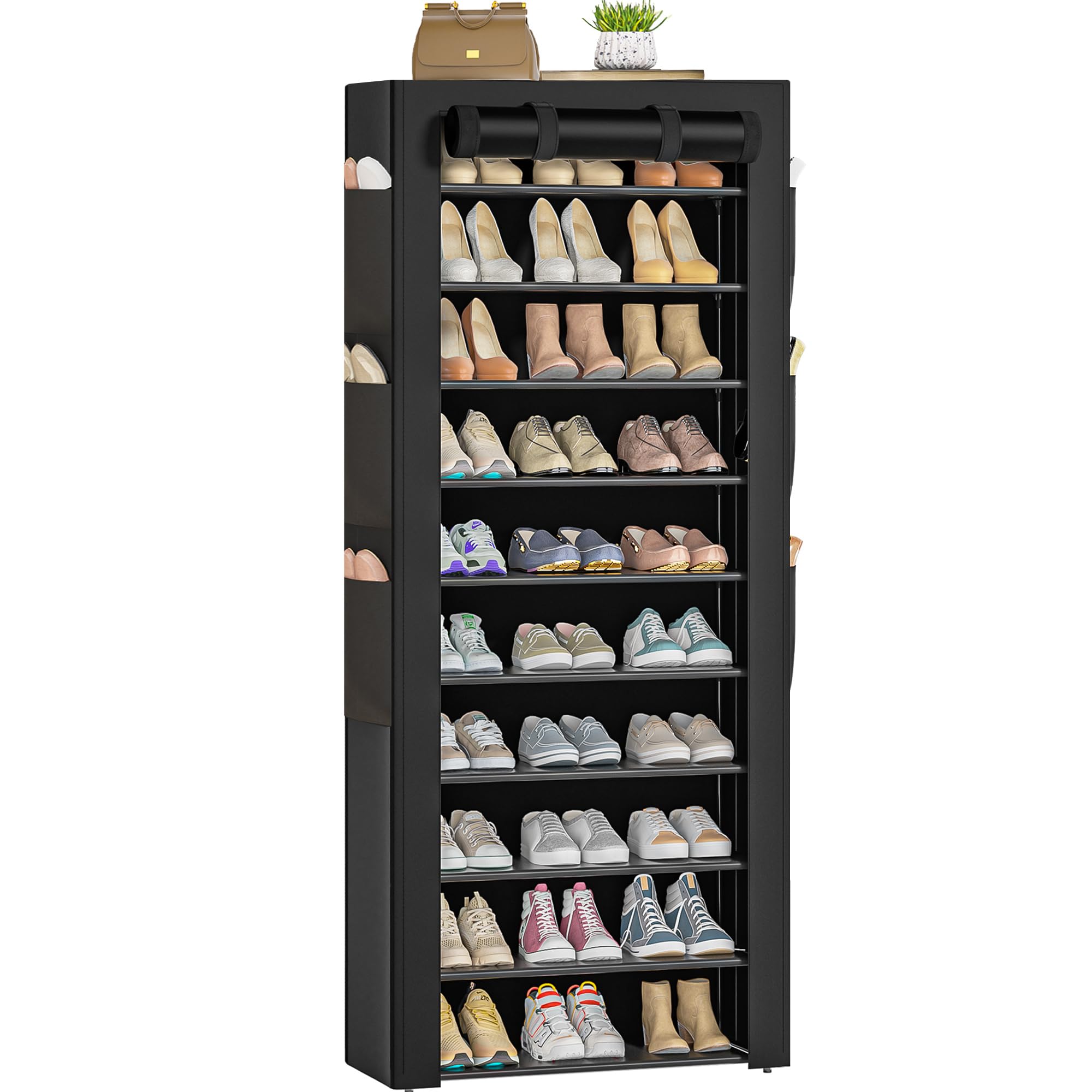 Amazon Tier Shoe Organizer UNITSTAGE Tiers Black Shoe Rack Shoe