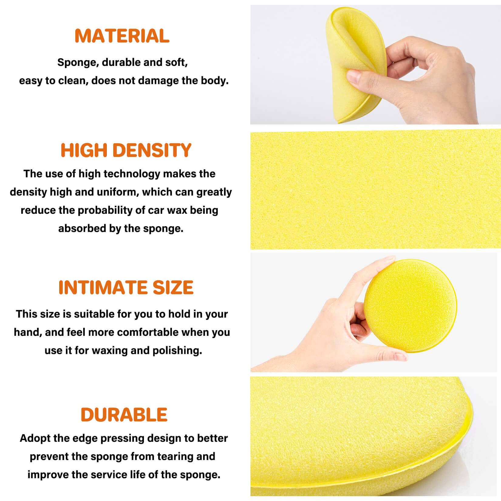 PSLER Foam Applicator Pads - Foam car Wax Applicator Pad Detailing Round 4 inch Polishing Sponges for car Wax Applicator Pad 12 