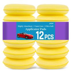 PSLER Foam Applicator Pads - Foam Car Wax Applicator Pad Detailing Round 4 inch Polishing Sponges for Car Wax Applicator Pad 12 