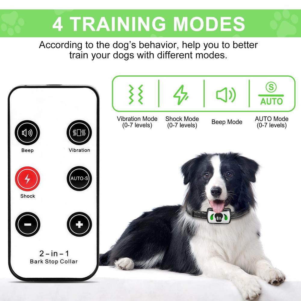 Pet Manka 2023 Upgrade] Bark collar with Additional Mini Remote - Dog Bark collar with 4 Training Modes - IPX7 Waterproof Dog Shock collar