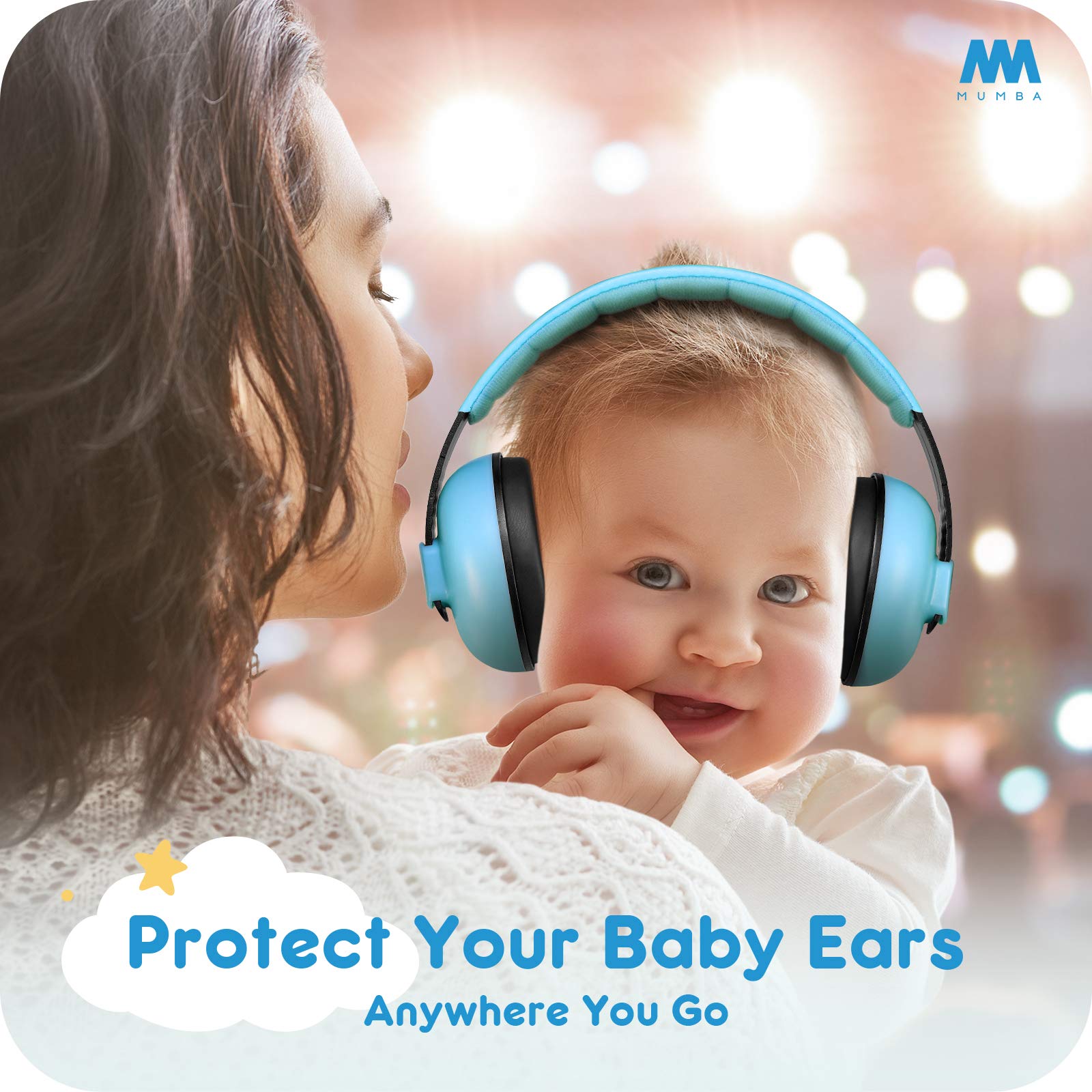 Mumba Baby Ear Protection Noise cancelling Headphones for Babies and Toddlers Baby Earmuffs - Ages 3-24+ Months