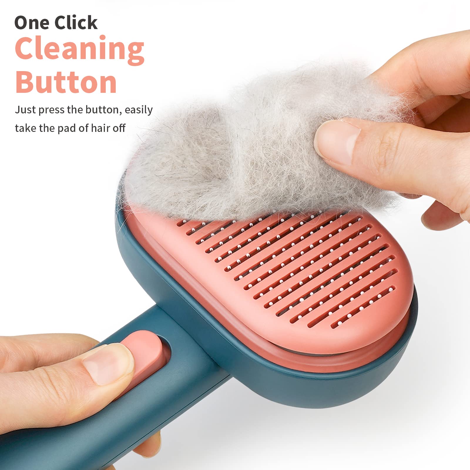 aumuca cat Brush with Release Button, cat Brushes for Indoor cats Shedding, cat Brush for Long or Short Haired cats, cat groomin