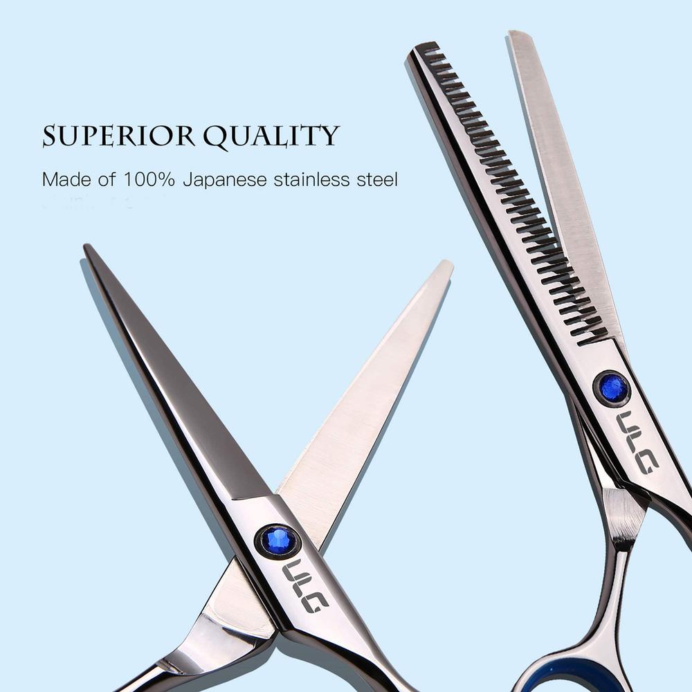 ULG Hair cutting Scissors Thinning Shears Kit ULg Professional Barber Hairdressing Texturizing Salon Razor Edge Scissor Japanese Sta