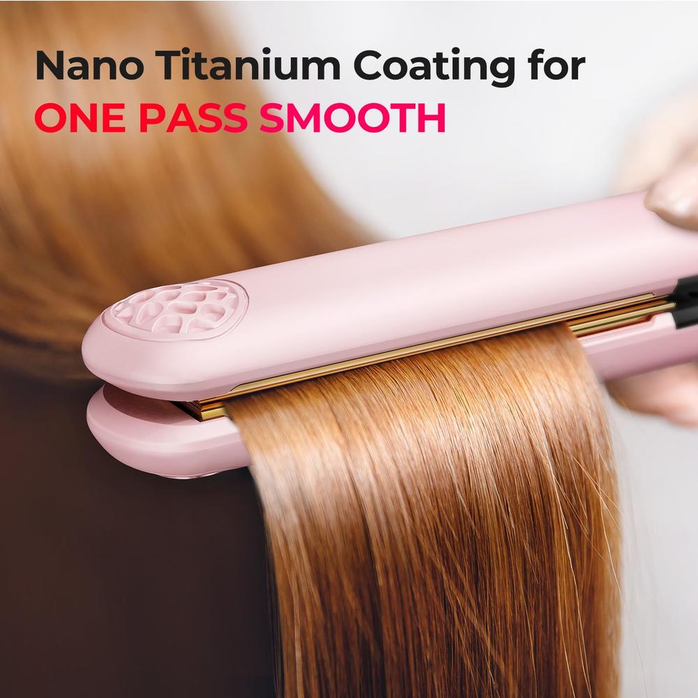TYMO Flat Iron Hair Straightener and curler 2 in 1 with 10s Fast Heating, 1 Inch Professional Titanium Straightening curling Iro