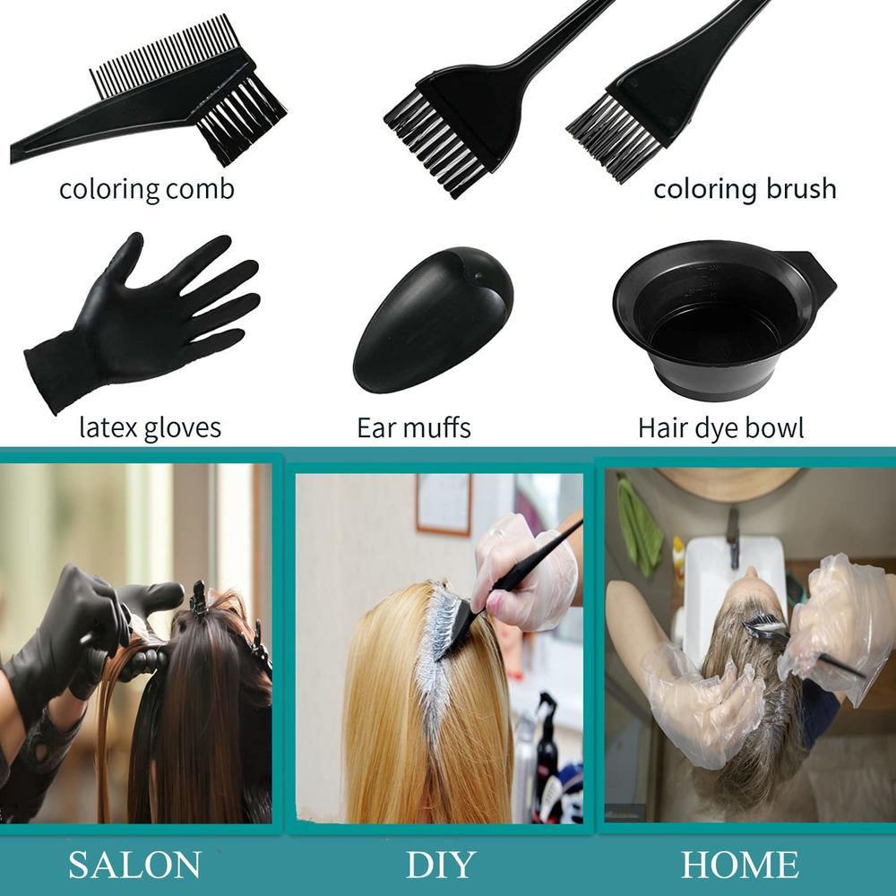 NOUSV 20 Pcs Hair Dye Brush and Bowl Set, Hair Dye coloring Kit, Hair coloring Bleaching, Hair Dye Tools for DIY Salon Hair Tint