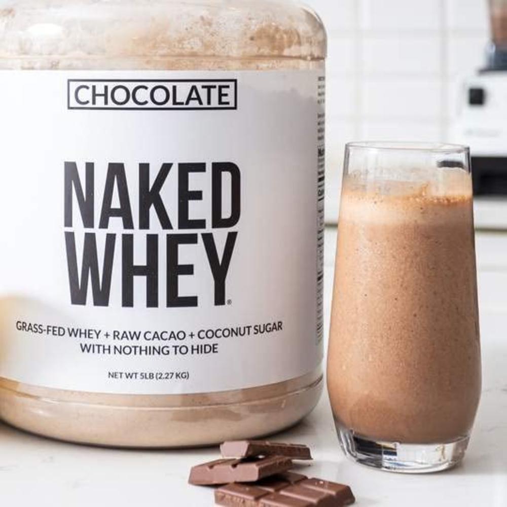 Naked Whey 1LB - All Natural grass Fed Whey Protein Powder, Organic chocolate, and coconut Sugar - No gMO, No Soy, and gluten Fr