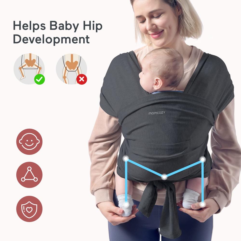 Momcozy Baby Wrap carrier Slings, Easy to Wear Infant carrier Slings for Babies girl and Boy, Adjustable Baby carriers for Newbo