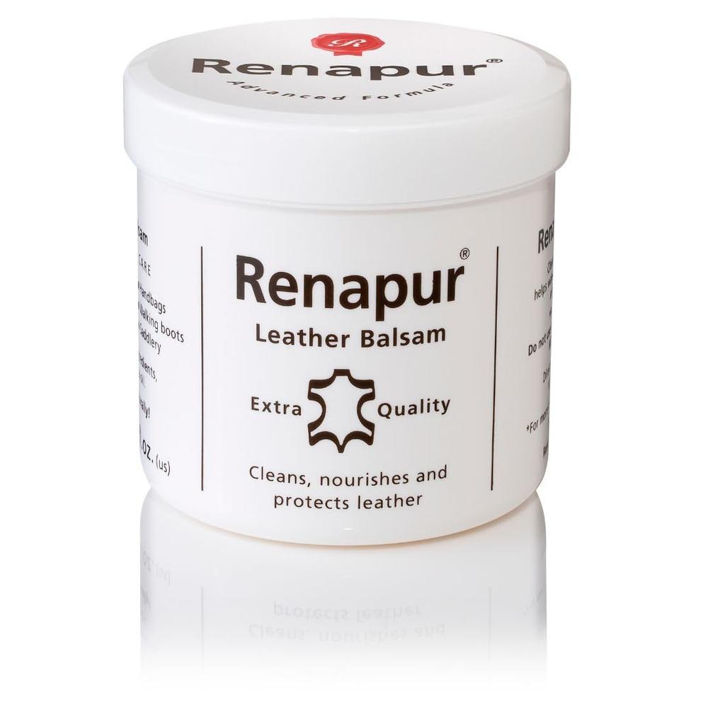 Renapur Ltd Renapur Leather Balsam, Natural conditioner, Protector and Restorer - for Leather Furniture, Footwear, Purses & Bags, car interi