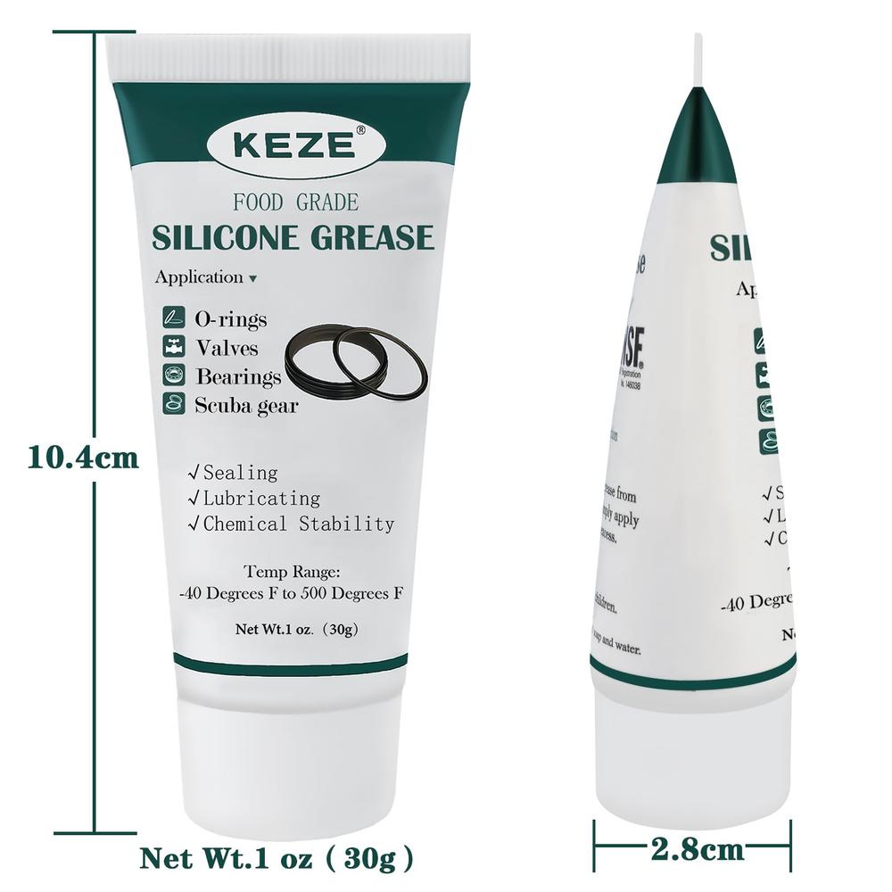 KEZE Waterproof Food grade Silicone Lubricant Plumbers grease for Valve Sealant Faucet O Rings 1 oz 1-Pack