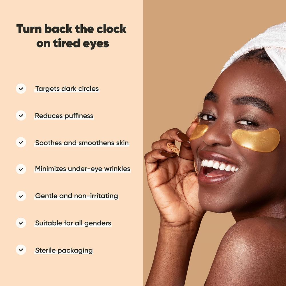 LE gUSHE Under Eye Patches 24K gold Eye Mask - Anti-Aging, Hyaluronic Acid & collagen Eye Treatment To Reduce Dark circles, Puff