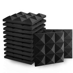 Sonic Acoustics 2 X 12 X 12 Acoustic Foam Panels, Pyramid Recording Studio Wedge Tiles, Sound Panels, Sound Absorbing Panel, Sou