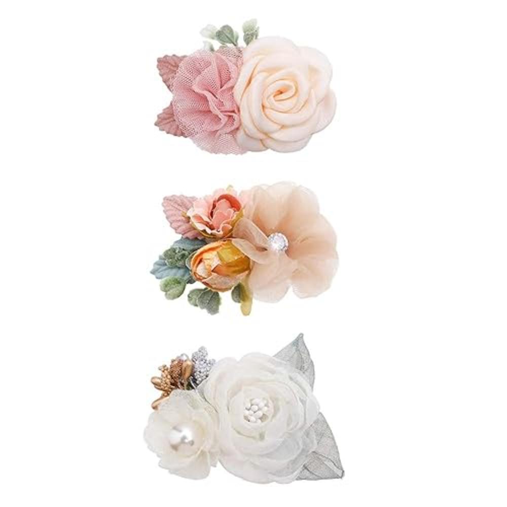 cherrboll Flower Hair clips Set-cherrboll 3pcs Floral Hair Bow Accessories for Baby girl Toddles Teen gifts