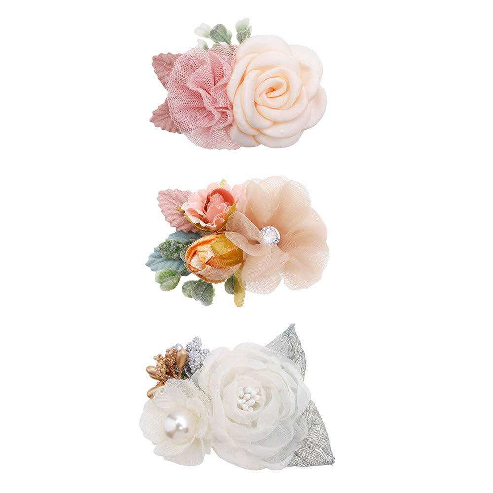 cherrboll Flower Hair clips Set-cherrboll 3pcs Floral Hair Bow Accessories for Baby girl Toddles Teen gifts
