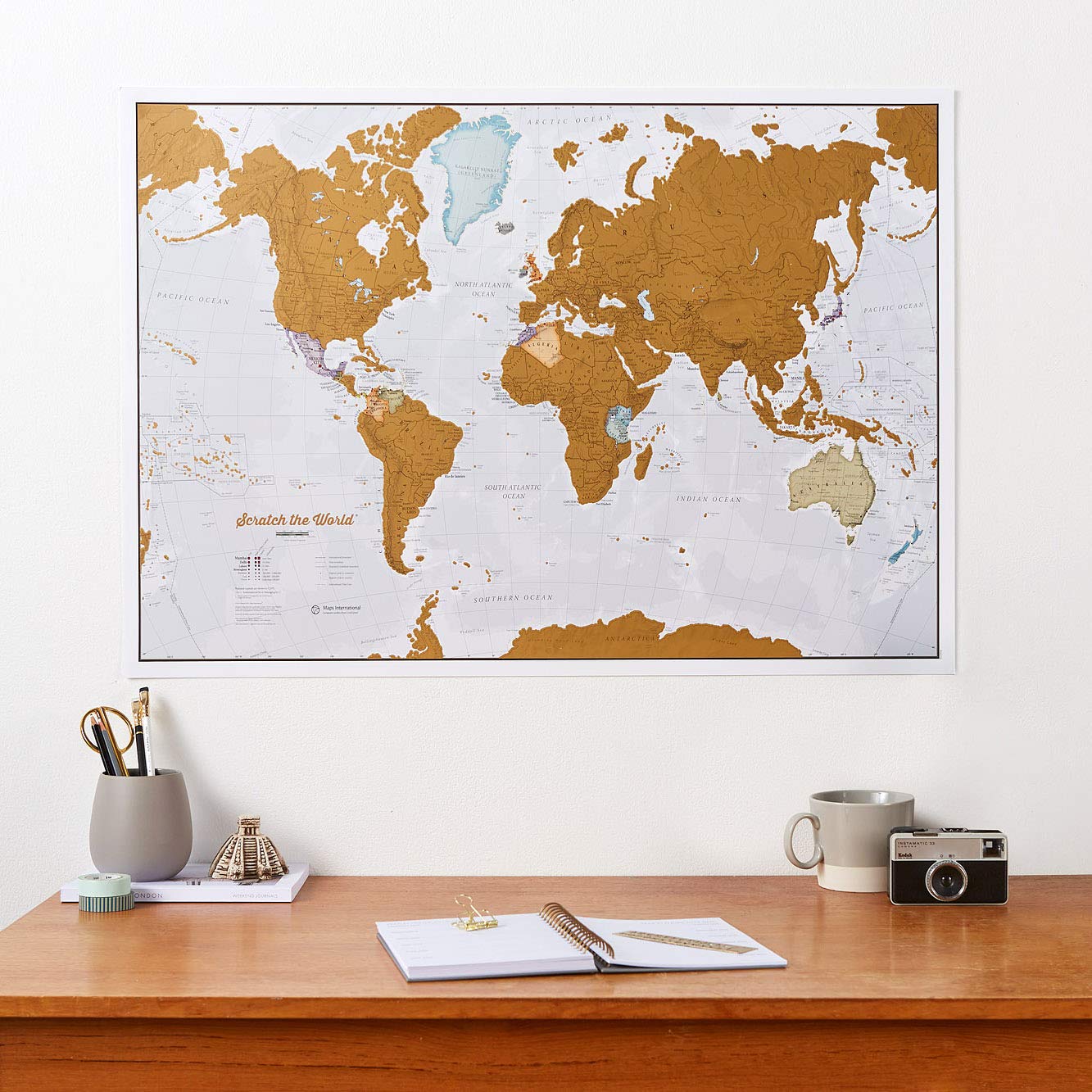 Maps International Scratch The World A Travel Map - Scratch Off World Map Poster - X-Large 23 x 33 - Maps International - 50 Years of Map Making - 