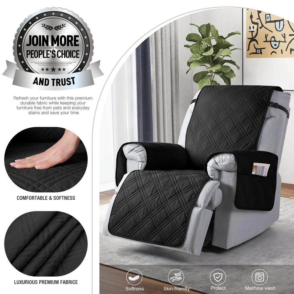 TAOcOcO 100% Waterproof Recliner chair cover, Non Slip Recliner covers for Recliner chair with Pocket, Washable Reclining chair 
