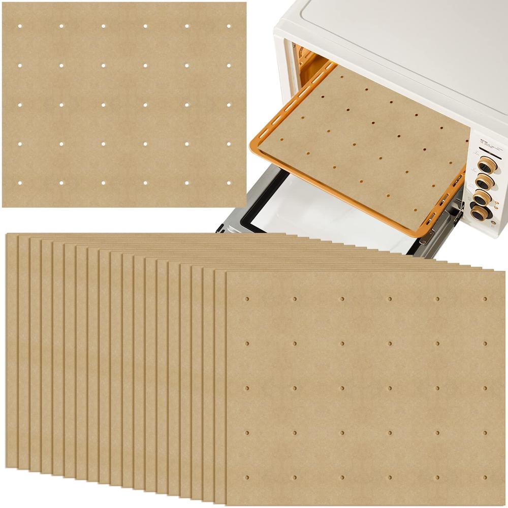Actvty 100 PcS Unbleached Parchment Paper, Perforated Square Liners for cuisinart, Breville, Black and Decker Air Fryer, Toaster Ovens,