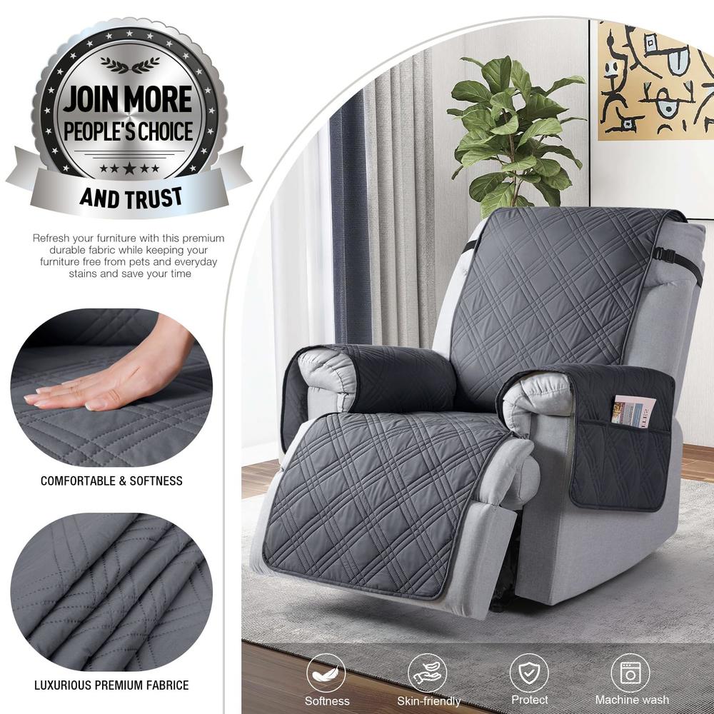 TAOcOcO 100% Waterproof Recliner chair cover, Non Slip Oversized Recliner covers for Recliner chair with Pocket, Reclining chair