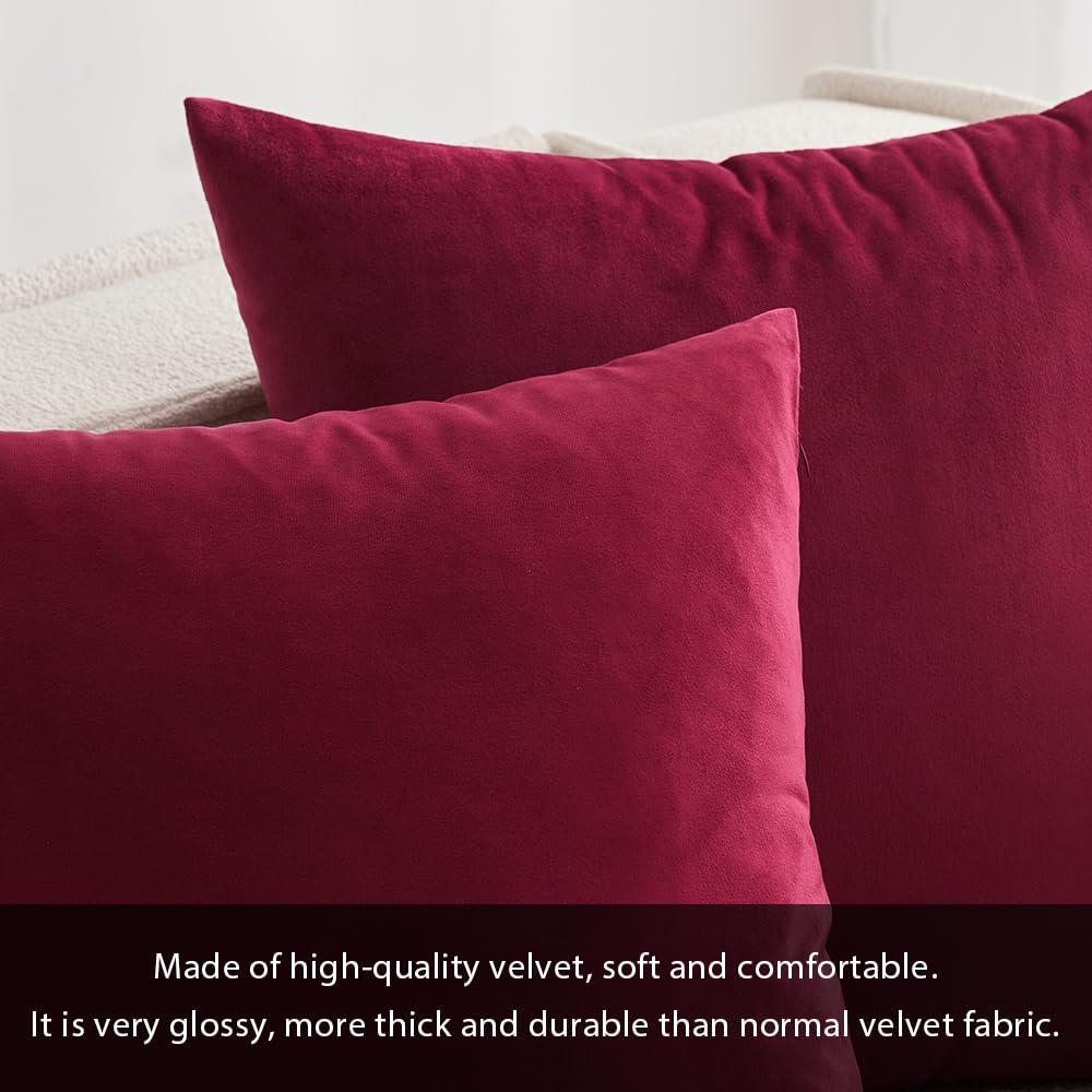 MIULEE Pack of 2 christmas Velvet Soft Solid Decorative Square Throw Pillow covers Set cushion cases Pillowcases for Sofa Bedroo