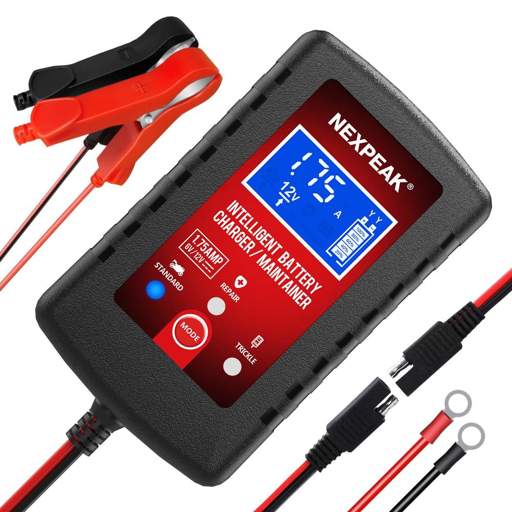 NEXPEAK 175-Amp car Battery charger, 6V and 12V Smart Fully Automatic Battery charger Maintainer, Trickle charger, Battery Desulfator fo